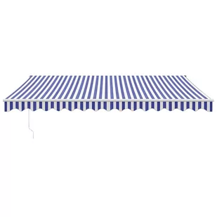 Zwijana markiza, niebiesko-biała, 4x3 m, tkanina i aluminium Lumarko! - Markizy - miniaturka - grafika 4