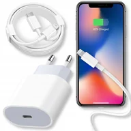 Ładowarki do telefonów - ŁADOWARKA SIECIOWA 20W USB-C DO IPHONE 11 12 13 14 PRO MAX +KABEL LIGHTNING - miniaturka - grafika 1