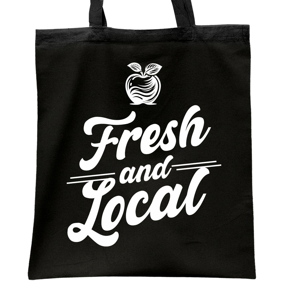 Torba bawełniana czarna na zakupy Fresh And Local Lokalne Produkty