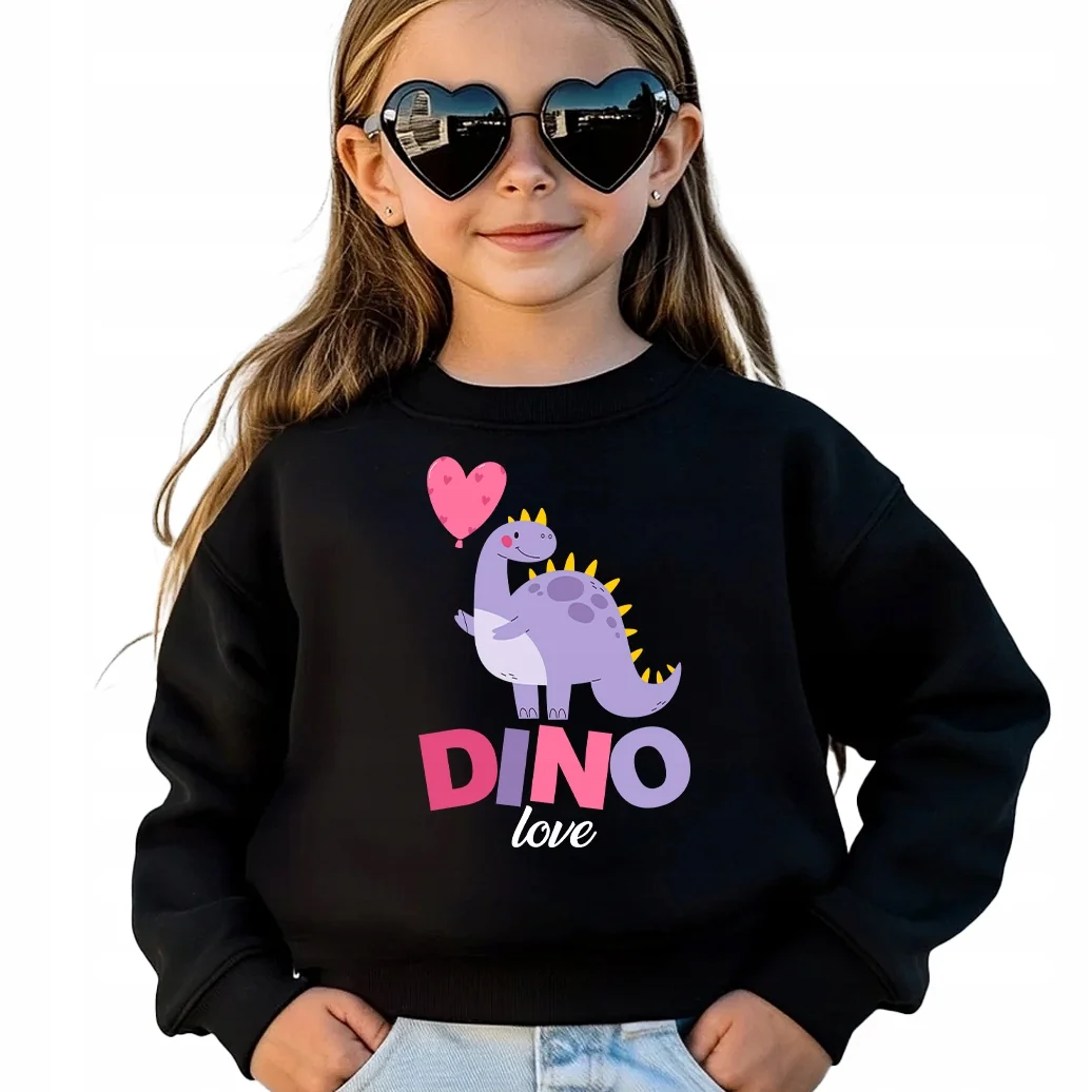 BLUZA DZIECIĘCA BEZ KAPTURA PREZENT URODZINY DLA DZIECKA DINO LOVE - 104