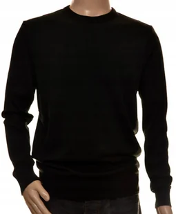 Sweter męski czarny gładki z kaszmirem XXXL 3XL - Swetry męskie - miniaturka - grafika 1