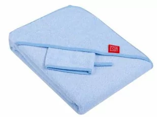UVIE Okrycie kąpielowe bawełniane z myjką 80x80 cm, niebieskie - Szlafroki dla dzieci - miniaturka - grafika 1