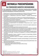 Instrukcje stanowiskowe BHP - DB012 INSTRUKCJA PRZECIWPOŻAROWA DLA POMIESZCZEŃ WARSZTATU MECHANICZNEGO, FN - FOLIA SAMOPRZYLEPNA; (245X350MM) - miniaturka - grafika 1