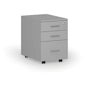 Szafki biurowe - Kontenerek biurowy mobilny na teczki zawieszkowe PRIMO GRAY, 3 szuflady, szary - miniaturka - grafika 1
