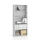 Regały biurowe - B2B Partner Regał biurowy wysoki SEGMENT, 4 półki, 840 x 350 x 1880, biały 611651 - miniaturka - grafika 1