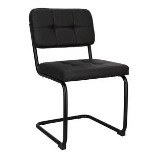 Krzesło Nelson czarne skóra ekologiczna - Krzesła - miniaturka - grafika 1