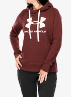 Bluzy sportowe damskie - Bluza damska Under Armour Rival Fleece Logo Hoodie - chestnut red/white - miniaturka - grafika 1