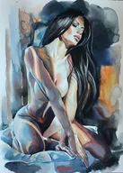 Zabawki kreatywne - Norimpex, Diamentowa mozaika Kobieta Akt w halce NO-1007616 - miniaturka - grafika 1