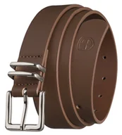 Paski - Elegancki pasek damski PETERSON srebrna klamra klasyczny do spodni sukienki wąski casual brązowy - miniaturka - grafika 1