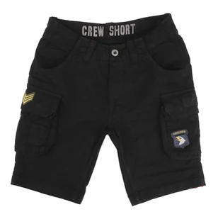 spodnie bojówki krótkie ALPHA INDUSTRIES - CREW SHORT PATCH BLACK-31 - Spodnie męskie - miniaturka - grafika 1