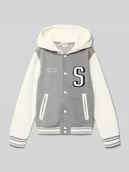 Swetry dla chłopców - Bluza rozpinana o kroju regular fit w stylu college - miniaturka - grafika 1