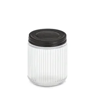 Pojemniki kuchenne - Słoik z metalową pokrywką KITCHEN ESSENTIALS, ryflowane szkło - miniaturka - grafika 1