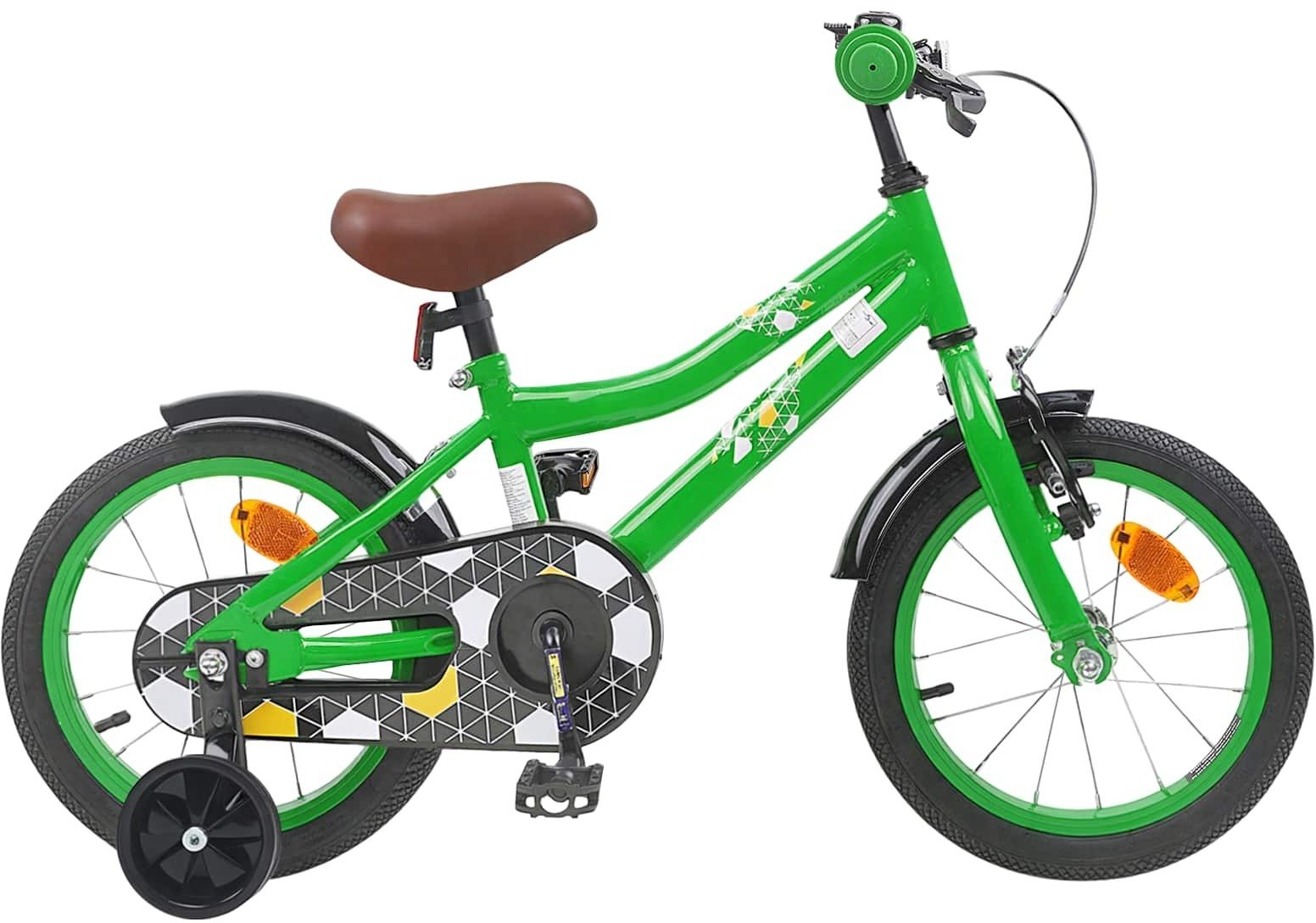 vidaXL vidaXL Rower Dziecięcy 14 Cali dla dzieci w wieku 3-5 lat zielony