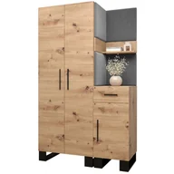 Meble do przedpokoju - Garderoba szafa komoda z panelami tapicerowanymi meble do przedpokoju na wysokich nogach ARTIN 6 dąb artisan - miniaturka - grafika 1