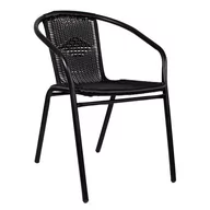 Fotele i krzesła ogrodowe - Krzesło ogrodowe metalowe na balkon czarne GF1011 - miniaturka - grafika 1