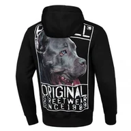 Bluzy sportowe męskie - Pit Bull Bluza Z Kapturem Męska Origin Czarna - miniaturka - grafika 1