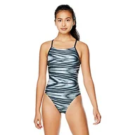 Stroje kąpielowe - Speedo Damski strój kąpielowy jednoczęściowy Prolt Cross Back nadrukowane dla dorosłych kolory drużyny Fala czarny/biały 26 - miniaturka - grafika 1