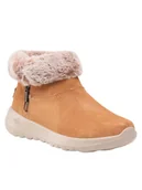 Botki damskie - Buty zimowe damskie Skechers Botki Go Joy zamszowe brązowe 36,5 EU - miniaturka - grafika 1