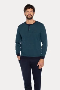 Ciepła męska piżama ORLANDO 4XL Ciemnoniebieski - Piżamy męskie - miniaturka - grafika 1