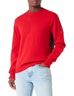 Bluzy męskie - BOSS Męska bluza kracing z dzianiny, Bright Red624, M - grafika 1