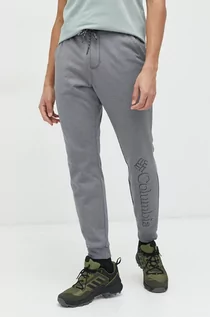Spodnie męskie - Columbia spodnie dresowe męskie kolor szary z nadrukiem - grafika 1