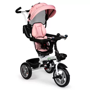 Ecotoys, Rowerek trójkołowy, obracany, spacerówka, różowy - Rowerki trójkołowe - miniaturka - grafika 1