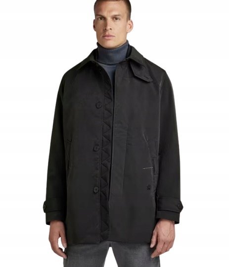 G-STAR RAW CZARNY KLASYCZNY PŁASZCZ MĘSKI Z PODSZEWKĄ XL J9A
