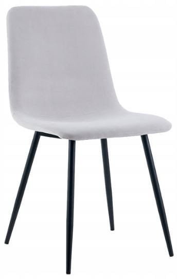 Krzesło do salonu i jadalni NOVA welurowe tapicerowane, j.szare