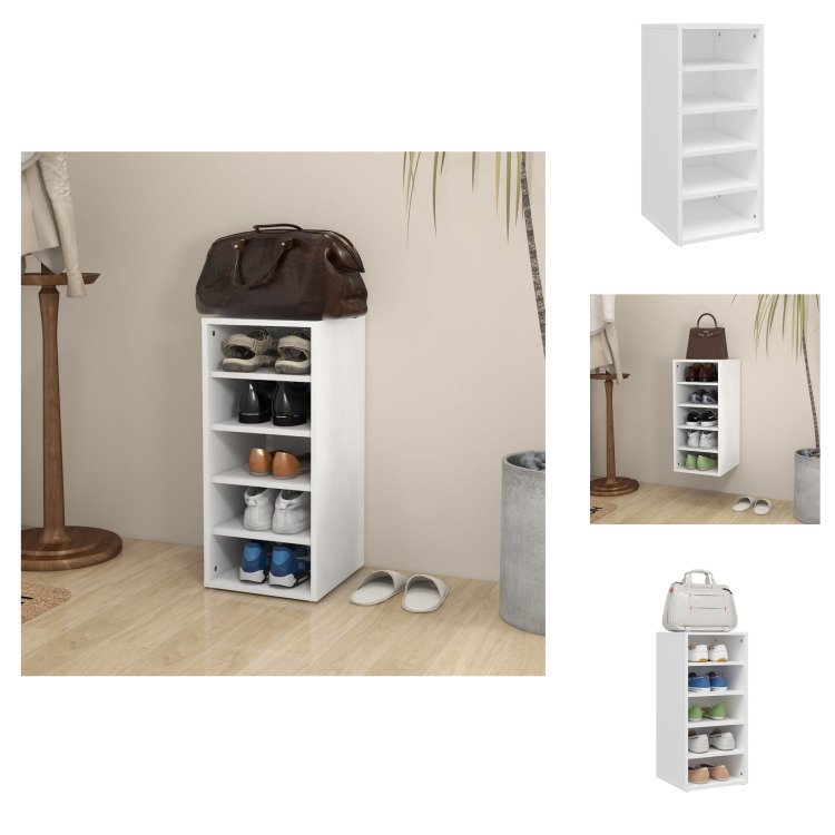 vidaXL Szafka na buty biała 31,5x35x70 cm materiał drewnopochodny - Stojaki i szafki na buty