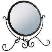 Lusterka do makijażu - Lusterko lustro kosmetyczne do makijażu stojące metalowe czarne 28x26 cm kod: O-569562 - miniaturka - grafika 1