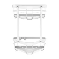 Półki łazienkowe - Pólka łazienkowa na kabinę narożna 2 poziomy Remix biała Sensea - miniaturka - grafika 1