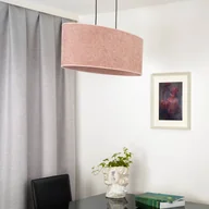 Lampy sufitowe - Euluna żyrandol Celine, różowy, tkanina szenilowa, długość 80 cm - miniaturka - grafika 1