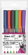 Cienkopisy - TOMA Cienkopisy kapilarne końcówka 0,5mm komplet 6 kolorów TO-347-6 TO-347-6 - miniaturka - grafika 1
