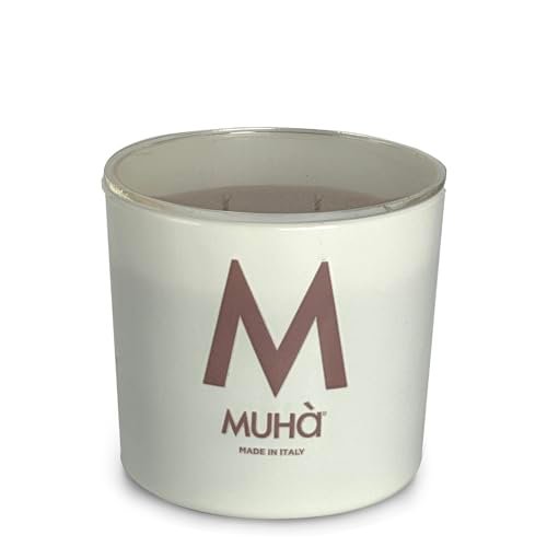 MUHA' | Świeca zapachowa z białego szkła, zapach wody i soli, perfumy dla środowiska, rozmiar 270 Gr