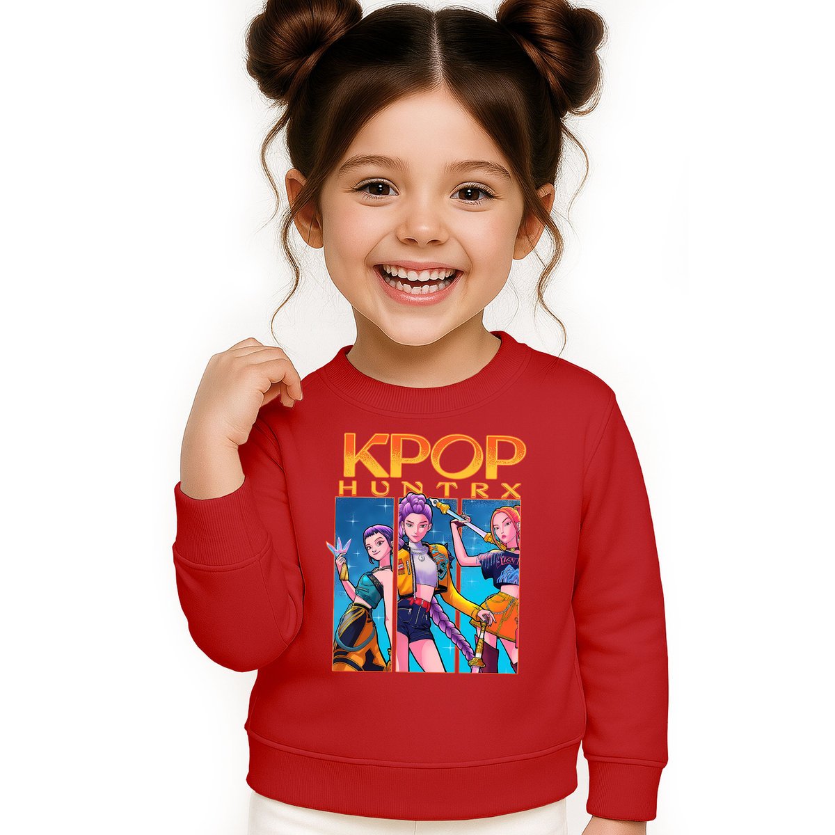 BLUZA DZIECIĘCA K-POPOWE ŁOWCZYNIE DEMONÓW HUNTRIX 104 BAWEŁNIANA