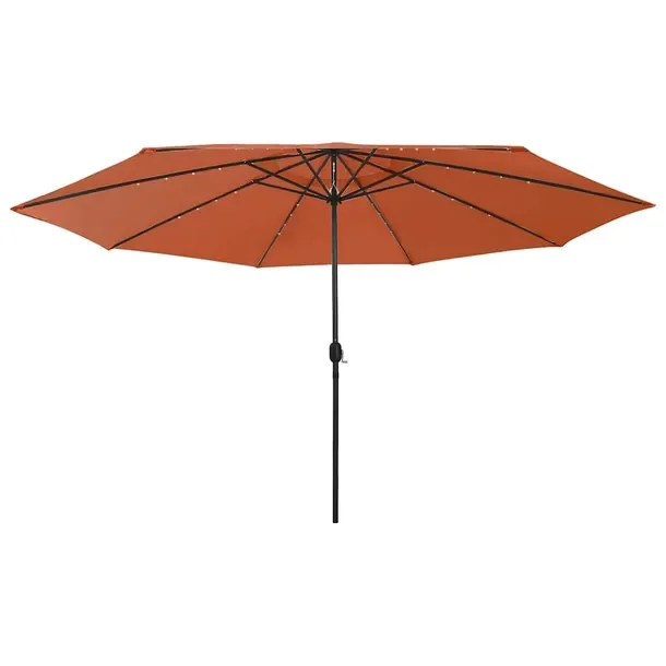 Parasol ogrodowy z oświetleniem LED, terakota, 400x267 cm
