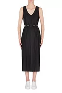 Sukienki - Armani Exchange Damska plisowana sukienka, klasyczny krój, czarna, ekstra duża, czarny, XXL - miniaturka - grafika 1