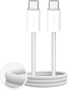 Kabel Puro Fabrik 4 60W w oplocie USB-C - USB-C 2m - biały - Kable USB - miniaturka - grafika 1