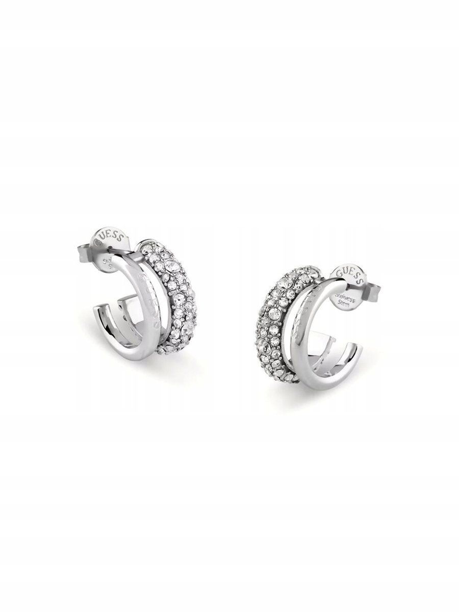 Guess FABULOUS ME srebrne kolczyki koła JUBE05197JW-RH