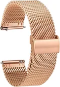 Akcesoria do zegarków - PASEK DO ZEGARKA RÓŻOWE ZŁOTO STAL SIATKA UNIWERSALNY ELEGANCKI 20mm - miniaturka - grafika 1