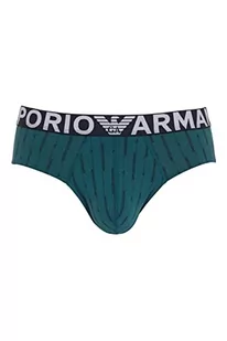 Emporio Armani Męskie figi z logo na całej powierzchni, Pionowe Ea Morze Śródziemne/Morskie, L - Majtki damskie - miniaturka - grafika 1