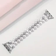 Akcesoria do smartwatchy - TEMU Elastyczna Bransoletka z Koralikami do for Super 49mm dla Kobiet, Perłowy Sznurek Stalowy, Odpowiednia do Serii for 6 SE 5 4 3 44mm 40mm 42 45 - miniaturka - grafika 1