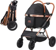 Transportery dla kotów - Wózek spacerowy dla psa kota z poduszką składany transporter do 30 kg - miniaturka - grafika 1