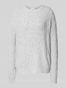 Sweter z dzianiny z fakturowanym wzorem model ‘LASSIA’ - Swetry damskie - miniaturka - grafika 1