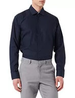 Koszule męskie - Seidensticker Męska koszula biznesowa - ekstra slim fit - nie wymaga prasowania - kołnierz kent - długi rękaw - 100% bawełna, granatowy, 38 - miniaturka - grafika 1