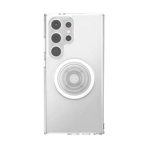 PopSockets Etui do Samsung Galaxy S24 Ultra z magnetycznym okrągłym uchwytem na telefon kompatybilne z MagSafe, etui na telefon do Galaxy S24 Ultra - przezroczyste