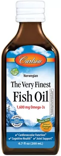 Carlson Labs - The Very Finest Fish Oil, Olej Rybny, Pomarańcza, Płyn, 200 ml - Suplementy naturalne - miniaturka - grafika 1