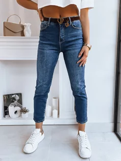 Spodnie damskie - Spodnie damskie jeansowe mom fit DETROID ciemnoniebieskie Dstreet UY1750 - grafika 1