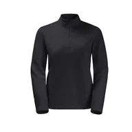 Bluzy damskie - Damski Polar JACK WOLFSKIN TAUNUS HZ W 1709532-6000 – Czarny - miniaturka - grafika 1