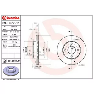 Tarcza hamulcowa BREMBO 09.D572.11 - Tarcze hamulcowe - miniaturka - grafika 1